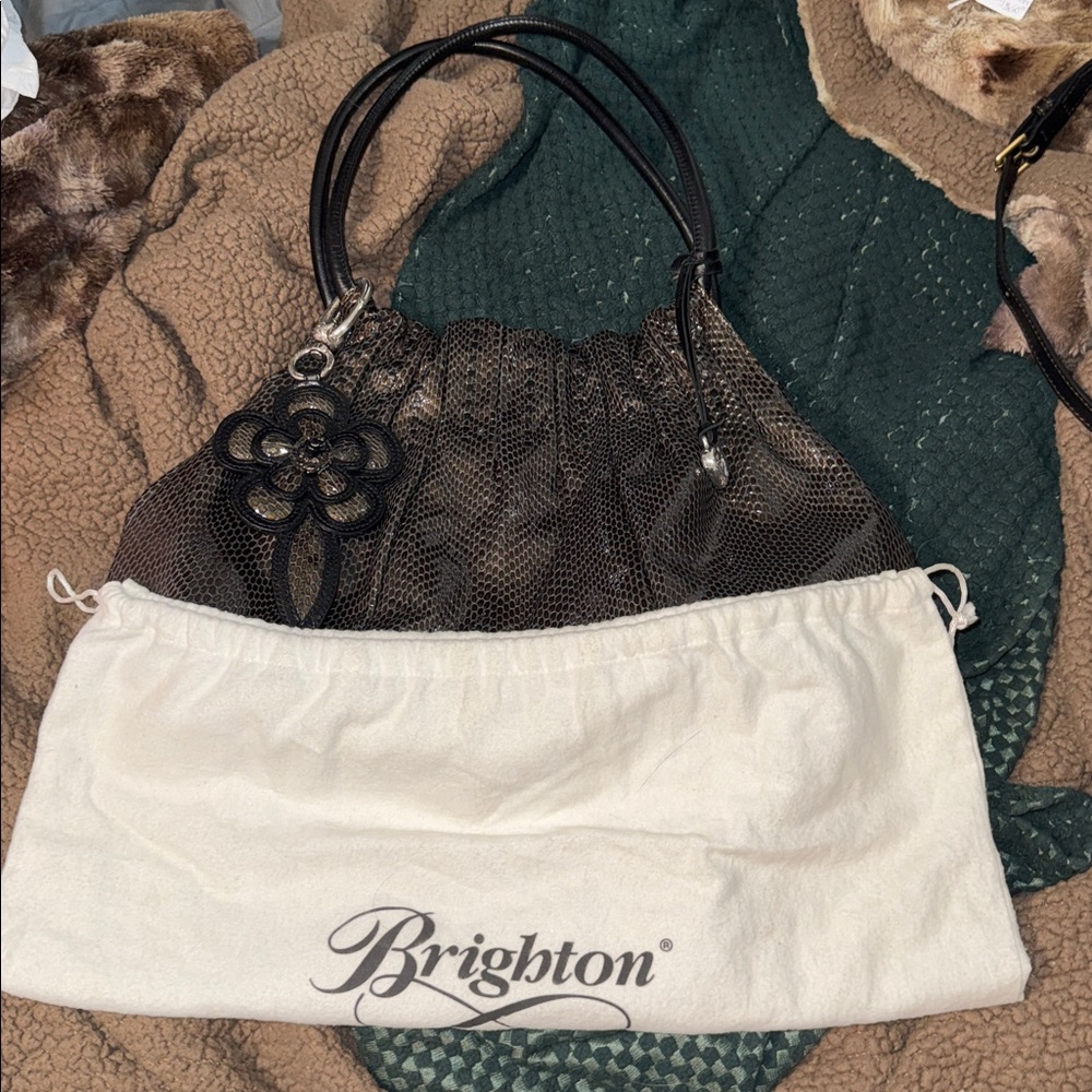 Brighton Large Breelan Python Snake Embossed Pate… - image 6